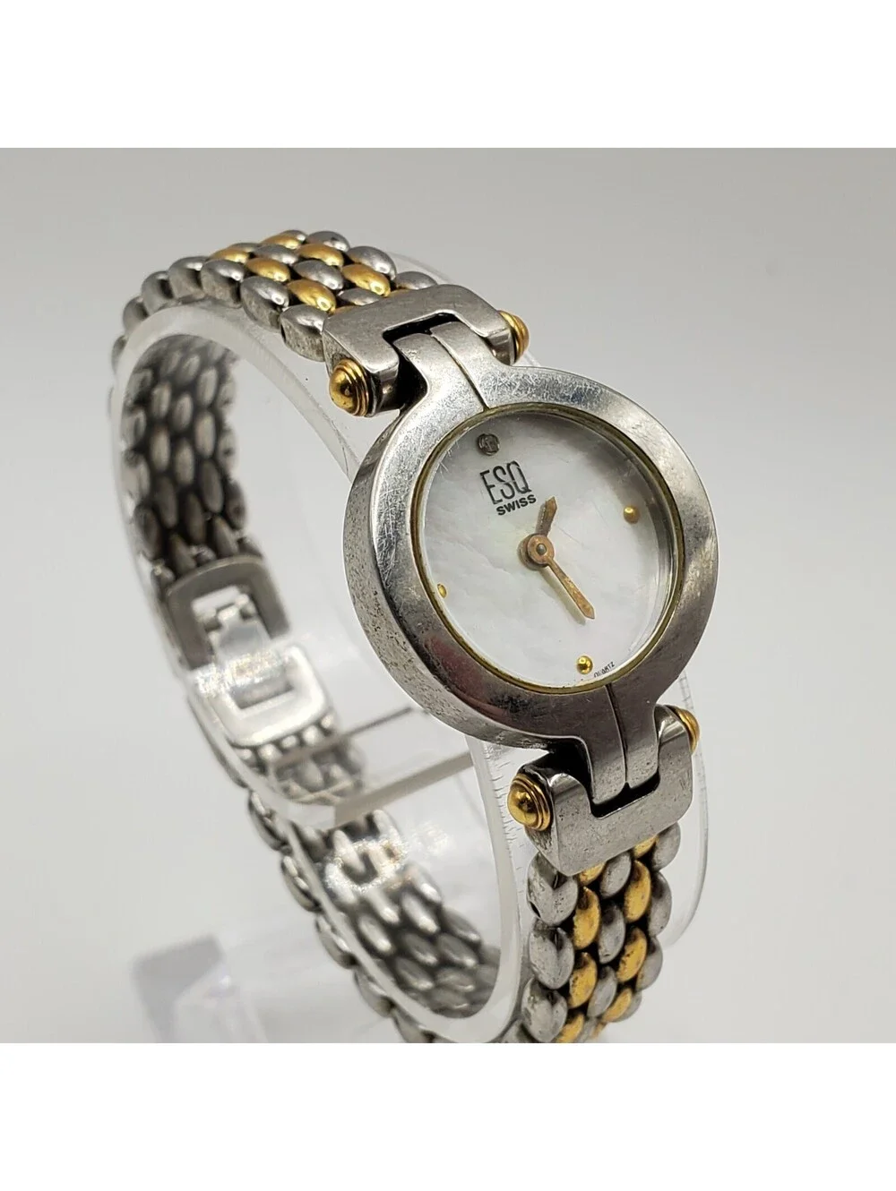 ESQ Swiss Quartz Watch Women MOP Dial For Parts Or Repair